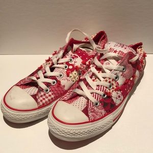 Converse x product RED quilted sneakers